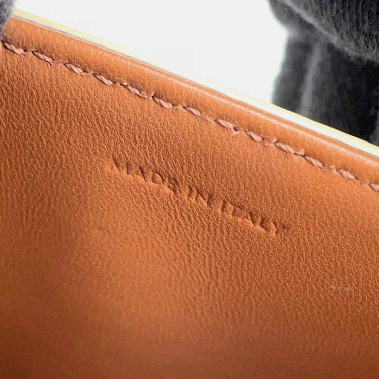 Pre Owned Celine Claude Triomphe One Shoulder Bag White PVC Calf Leather