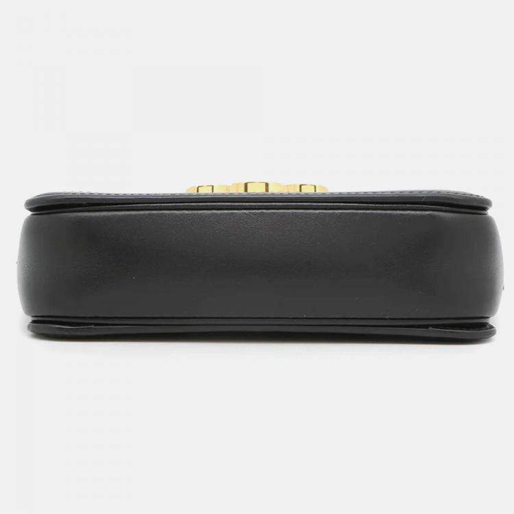 Pre Owned Celine Triomphe Teen Shoulder Bag Black/Beige Canvas Leather