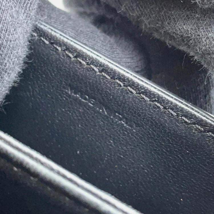Pre Owned Celine Triomphe Teen Shoulder Bag Black/Beige Canvas Leather