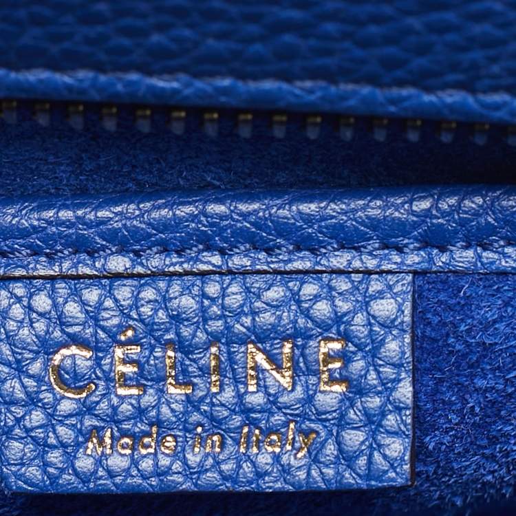 Pre Owned Celine Blue Leather Nano Luggage Tote