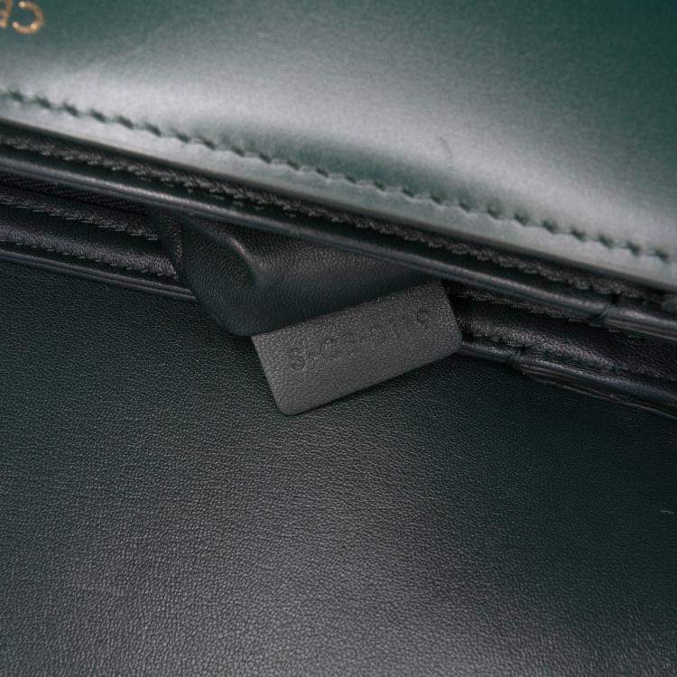 Pre Owned Celine Green Classique Shiny Calfskin Triomphe Crossbody