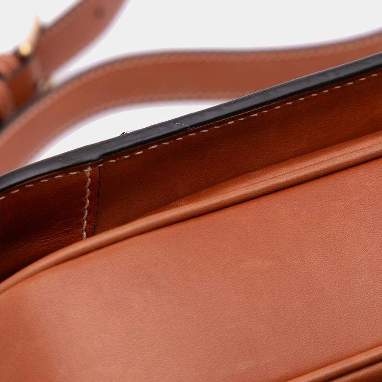 Pre Owned Celine Brown Classique Natural Calfskin Triomphe Crossbody