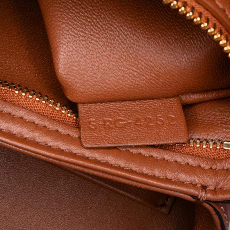 Pre Owned Celine Brown Classique Natural Calfskin Triomphe Crossbody