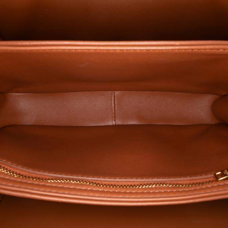Pre Owned Celine Brown Classique Natural Calfskin Triomphe Crossbody