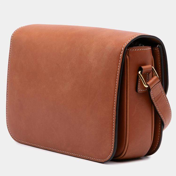 Pre Owned Celine Brown Classique Natural Calfskin Triomphe Crossbody