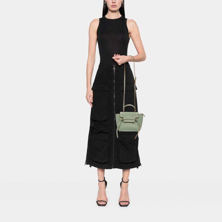 Pre Owned Celine Green Nano Grained Calfskin Belt Bag