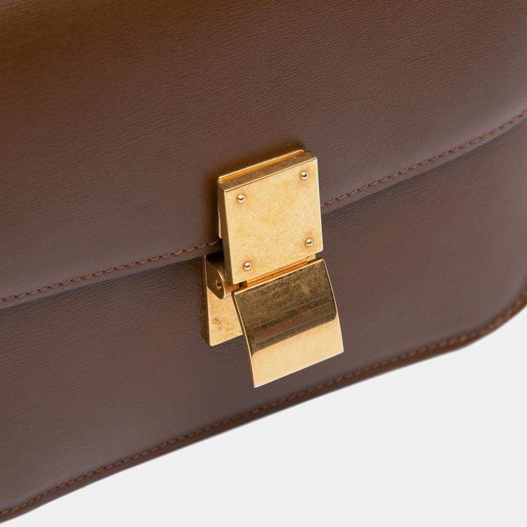Pre Owned Celine Brown Teen Calfskin Classic Box