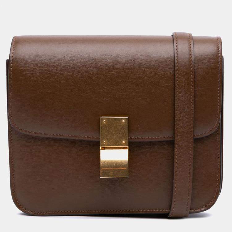 Pre Owned Celine Brown Teen Calfskin Classic Box
