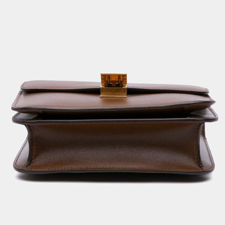 Pre Owned Celine Brown Teen Calfskin Classic Box