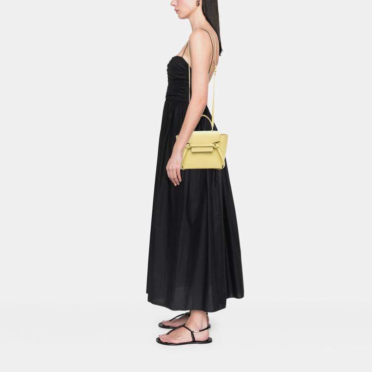 Pre Owned Celine Yellow Nano Grained Calfskin Belt Bag