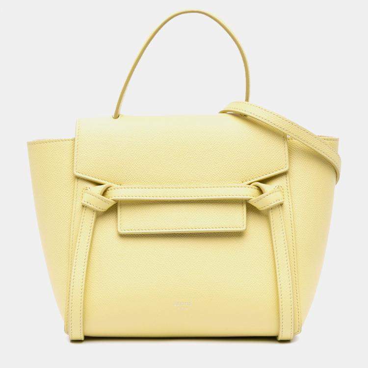 Pre Owned Celine Yellow Nano Grained Calfskin Belt Bag