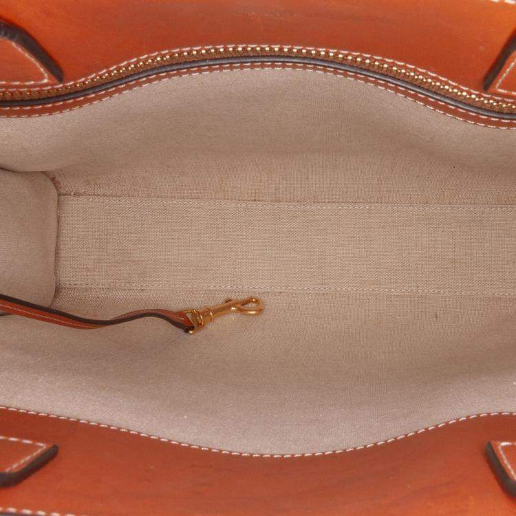 Pre Owned Celine Blue Small Triomphe Canvas Maillon Vertical Cabas Satchel