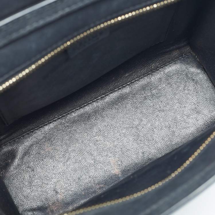 Pre Owned Celine Tricolor Leather and Suede Nano Luggage Tote