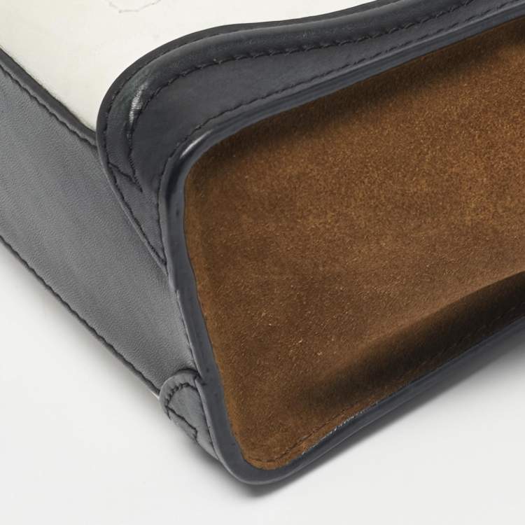 Pre Owned Celine Tricolor Leather and Suede Nano Luggage Tote