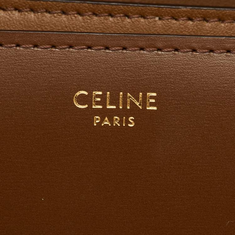 Pre Owned Celine Brown Leather Medium Classic Box Shoulder Bag