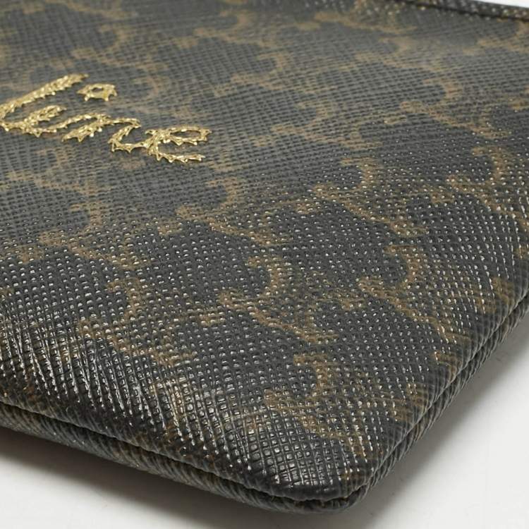 Pre Owned Celine Brown Triomphe Coated Canvas Embroidered Coin Purse 