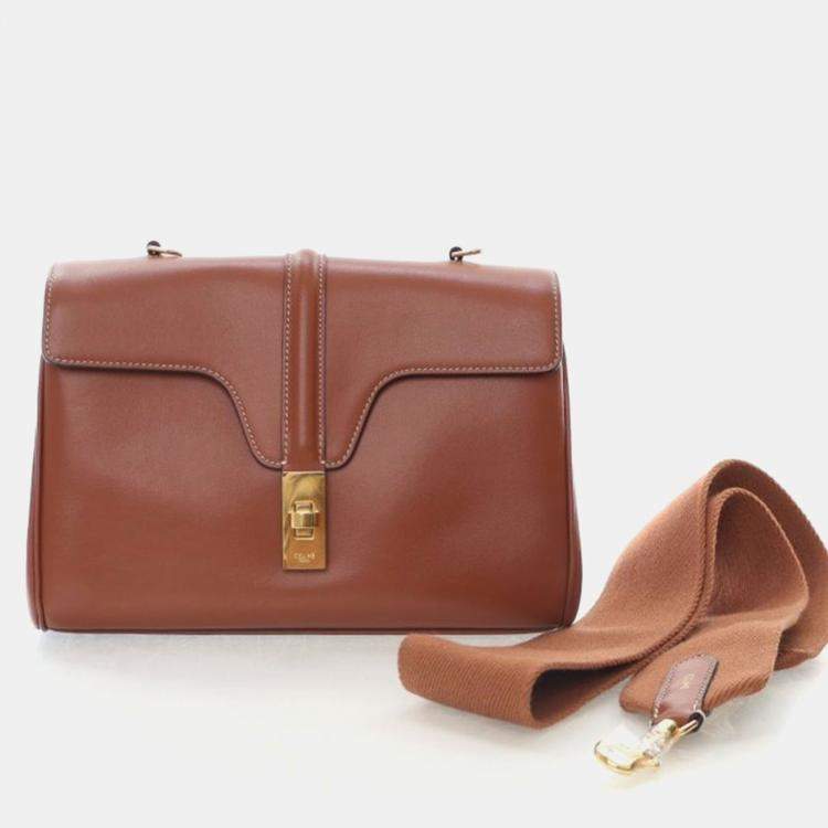Pre Owned Celine 16 Teen Smooth Calfskin Crossbody Bag