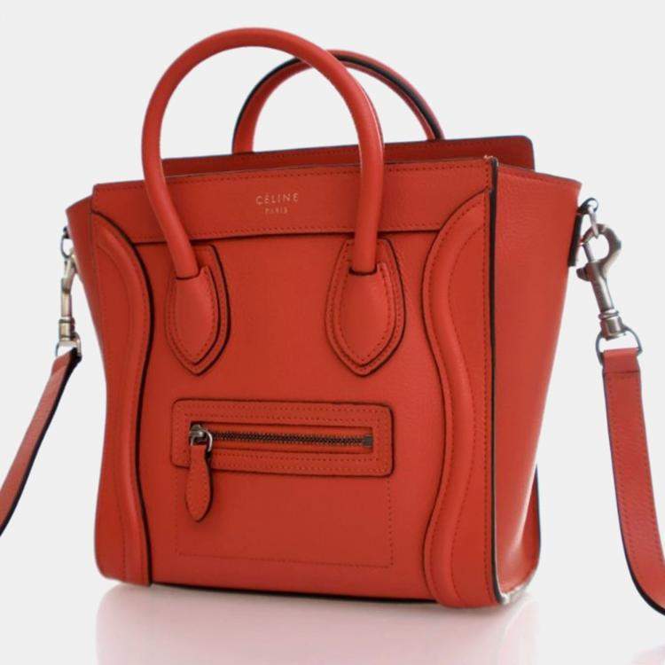 Pre Owned Celine Luggage Nano Calfskin Tote Bag
