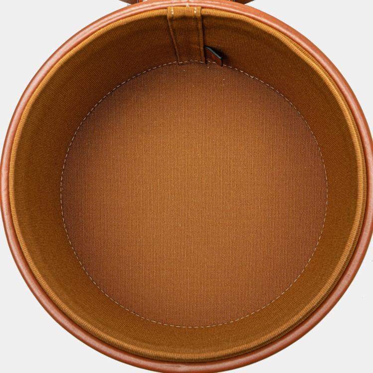 Pre Owned Celine Brown Medium Triomphe Coated Canvas Tambour Crossbody