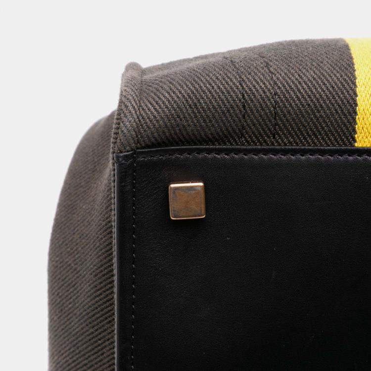 Pre Owned Celine Brown Medium Canvas Striped Phantom Luggage Tote