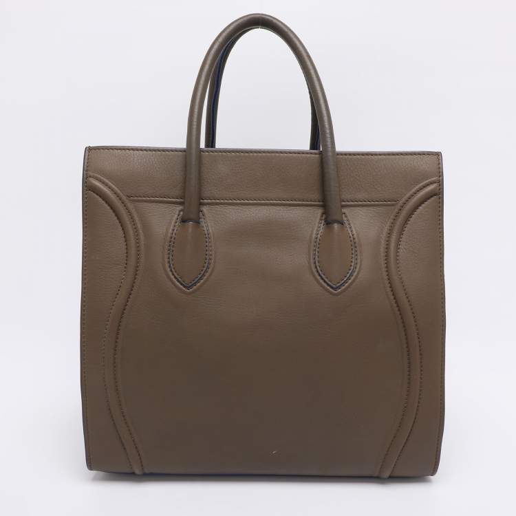 Pre Owned Celine Etoupe Leather Large Phantom Luggage Tote