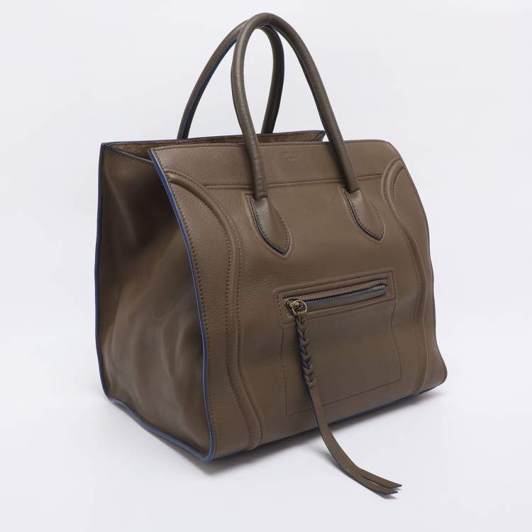 Pre Owned Celine Etoupe Leather Large Phantom Luggage Tote