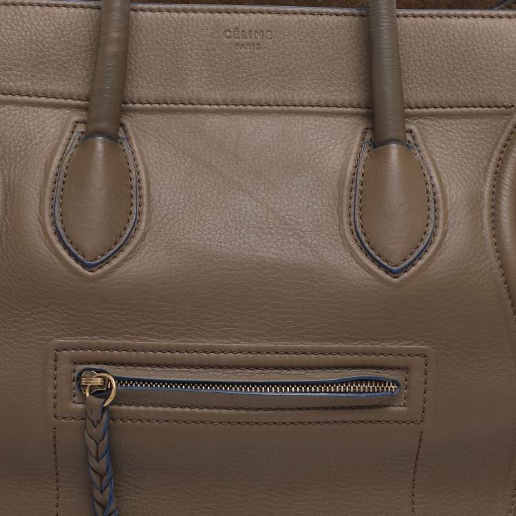 Pre Owned Celine Etoupe Leather Large Phantom Luggage Tote