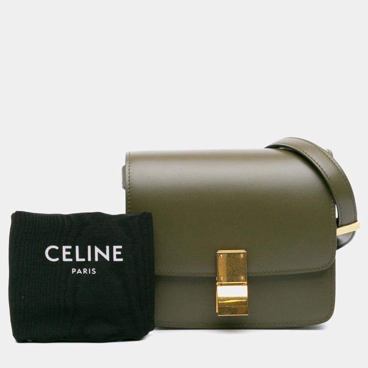 Pre Owned Celine Green Small Calfskin Classic Box