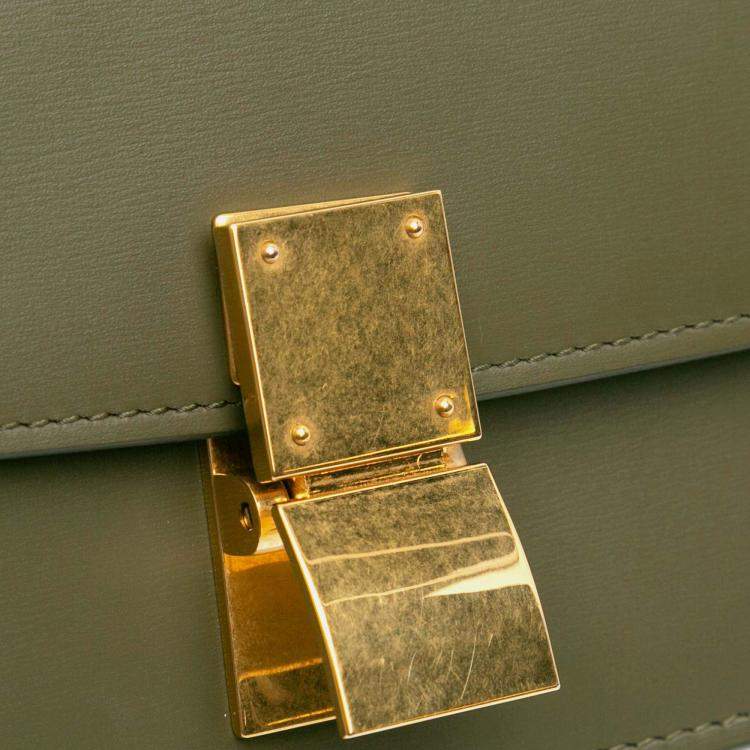 Pre Owned Celine Green Small Calfskin Classic Box