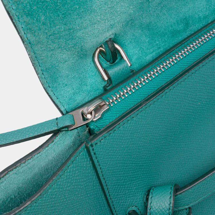Pre Owned Celine Green Micro Grained Calfskin Belt Bag