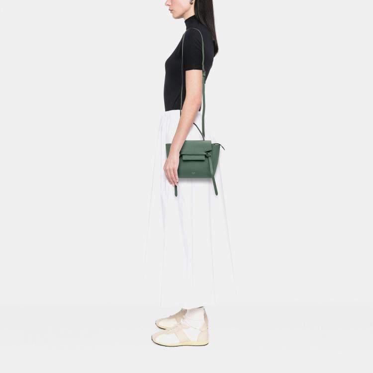 Pre Owned Celine Green Nano Grained Calfskin Belt Bag