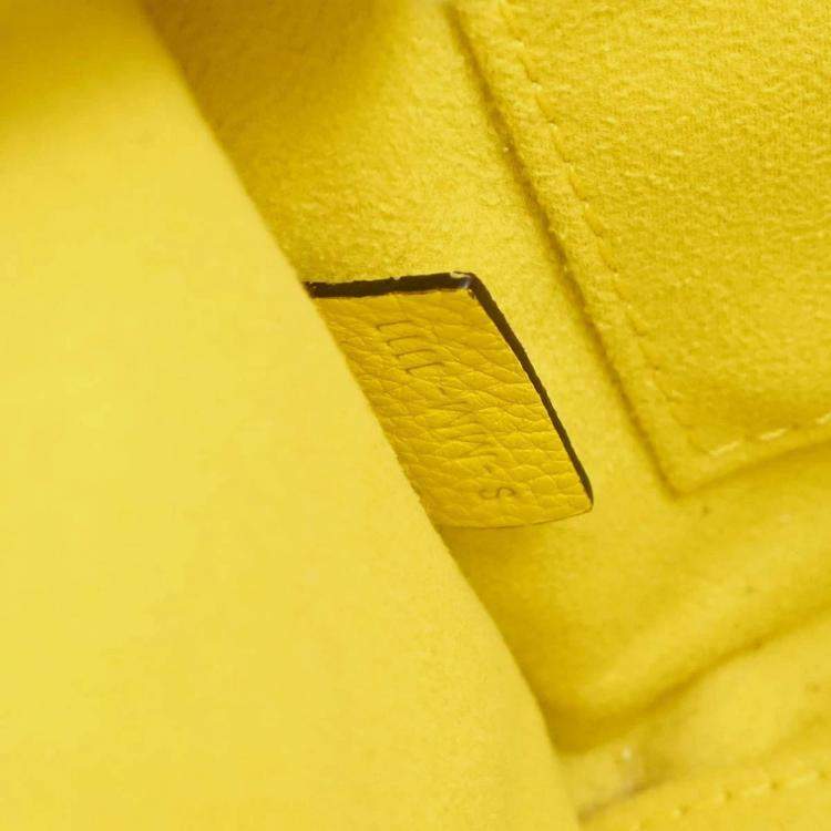 Pre Owned Celine Nano Luggage Yellow Leather Tote Bag