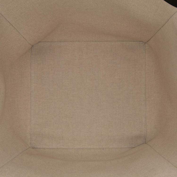 Pre Owned Celine Beige/Black Large Canvas Vertical Square Cabas Tote