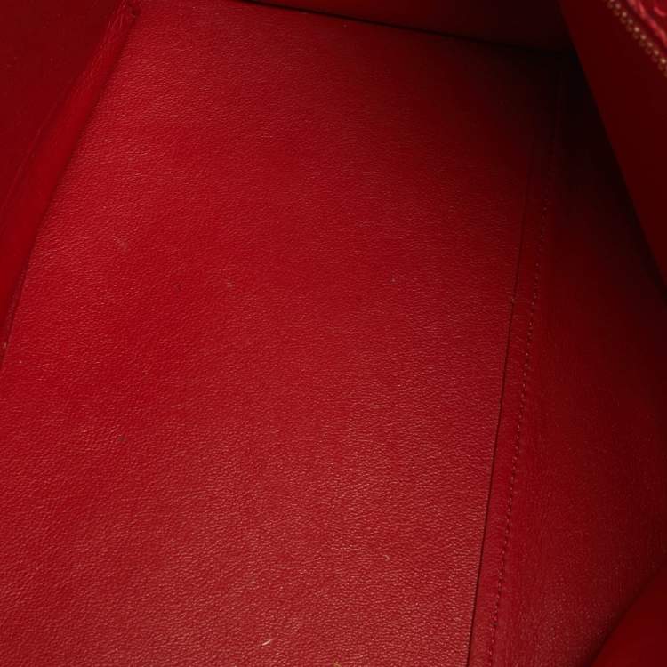 Pre Owned Celine Red Python and Suede Medium Trapeze Bag