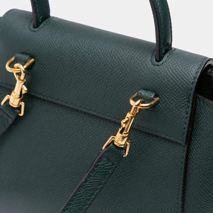 Pre Owned Celine Green Pico Grained Calfskin Belt Bag