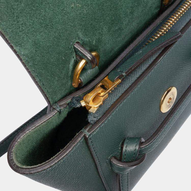 Pre Owned Celine Green Pico Grained Calfskin Belt Bag