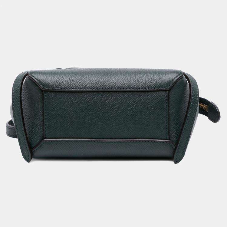 Pre Owned Celine Green Pico Grained Calfskin Belt Bag