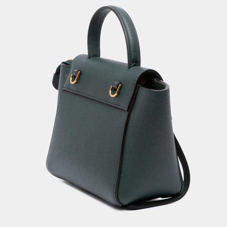Pre Owned Celine Green Pico Grained Calfskin Belt Bag