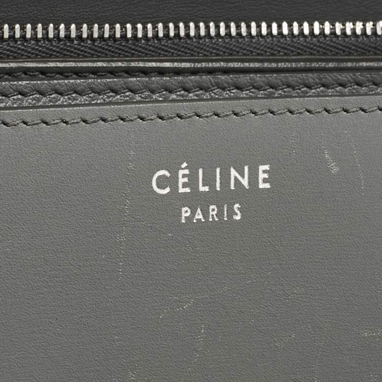 Pre Owned Celine Grey Leather Medium Classic Box Shoulder Bag