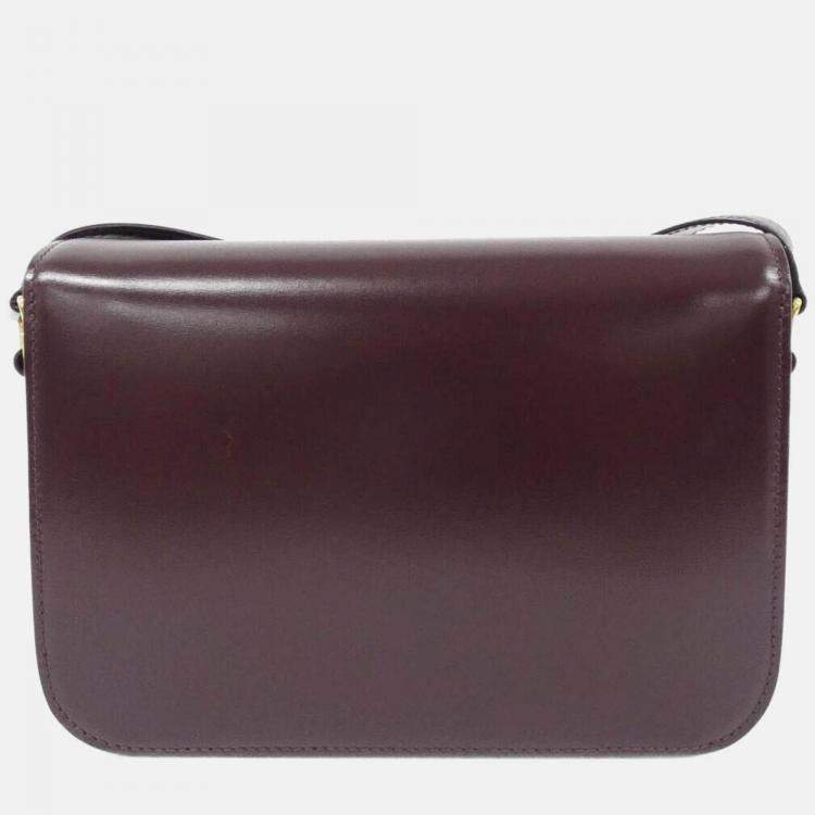 Pre Owned Celine Classic Triomphe Brown Leather Handbag