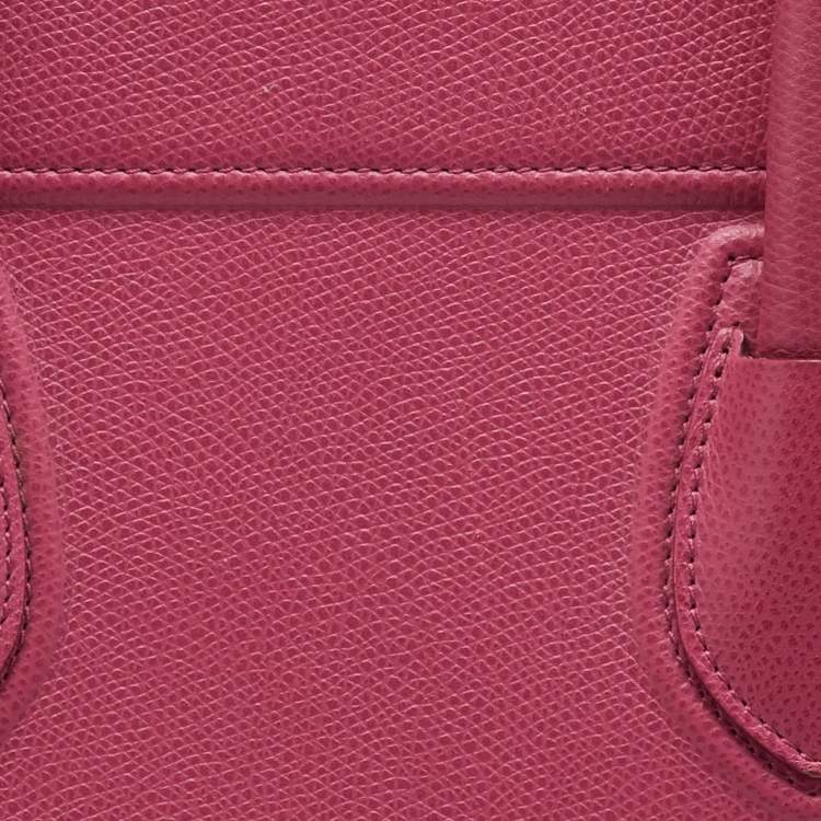 Pre Owned Celine Fuchsia Leather Medium Phantom Luggage Tote