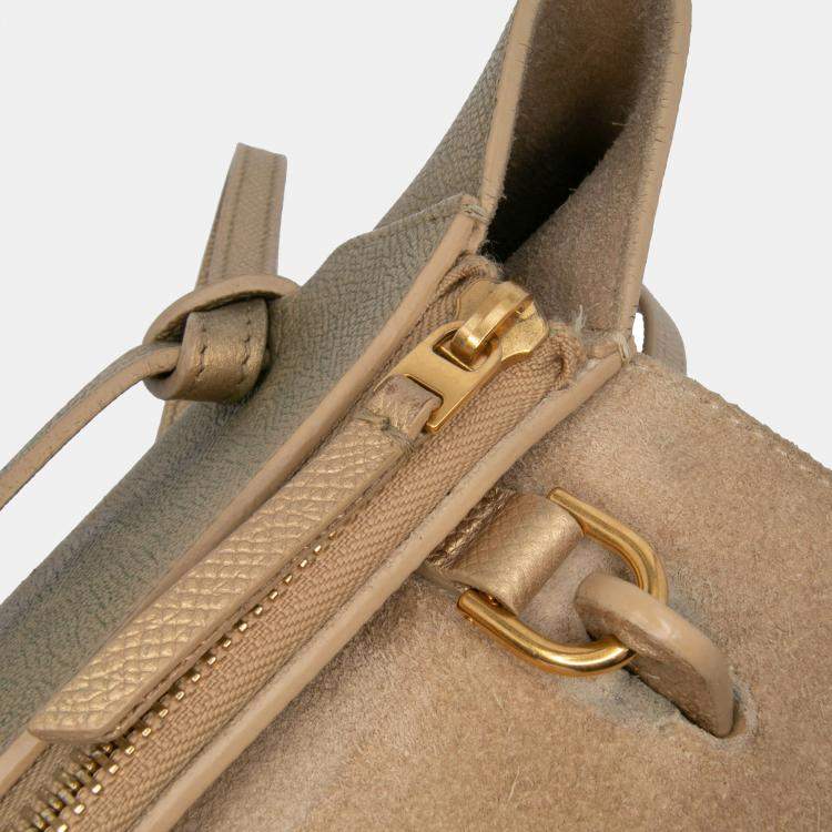 Pre Owned Celine Gold Nano Grained Calfskin Belt Bag