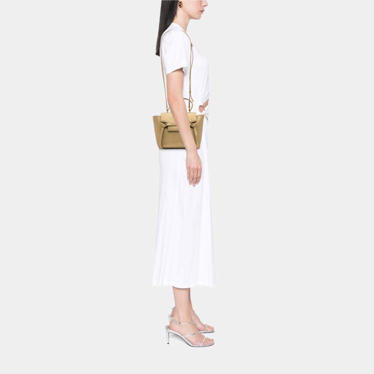 Pre Owned Celine Gold Nano Grained Calfskin Belt Bag