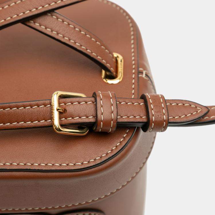 Pre Owned Celine Brown Small Calfskin Cuir Triomphe Box Bag
