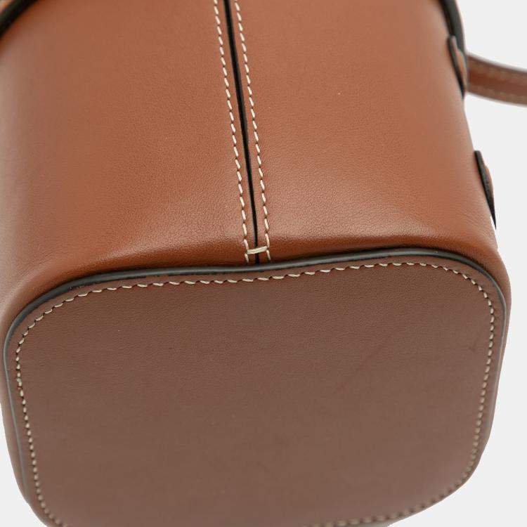 Pre Owned Celine Brown Small Calfskin Cuir Triomphe Box Bag