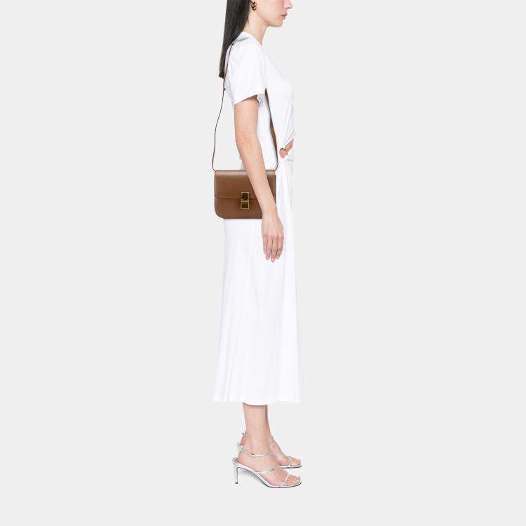 Pre Owned Celine Brown Medium Calfskin Classic Box