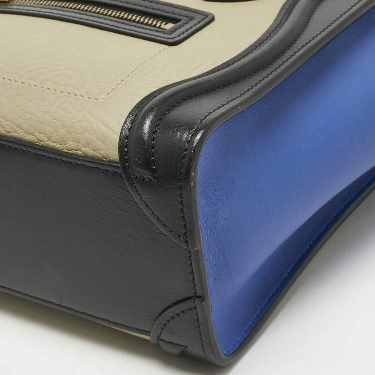 Pre Owned Celine Tricolor Leather Nano Luggage Tote