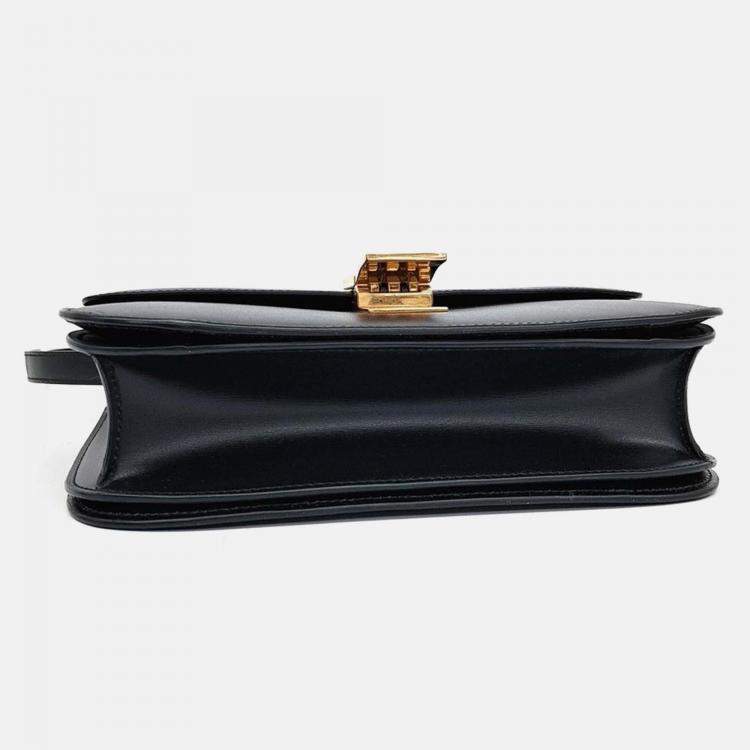 Pre Owned Celine Black Leather Classic Box Medium