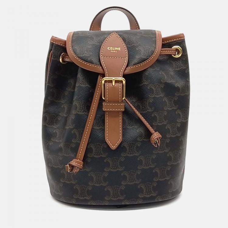 Pre Owned Celine Brown PVC Folco Mini Backpack
