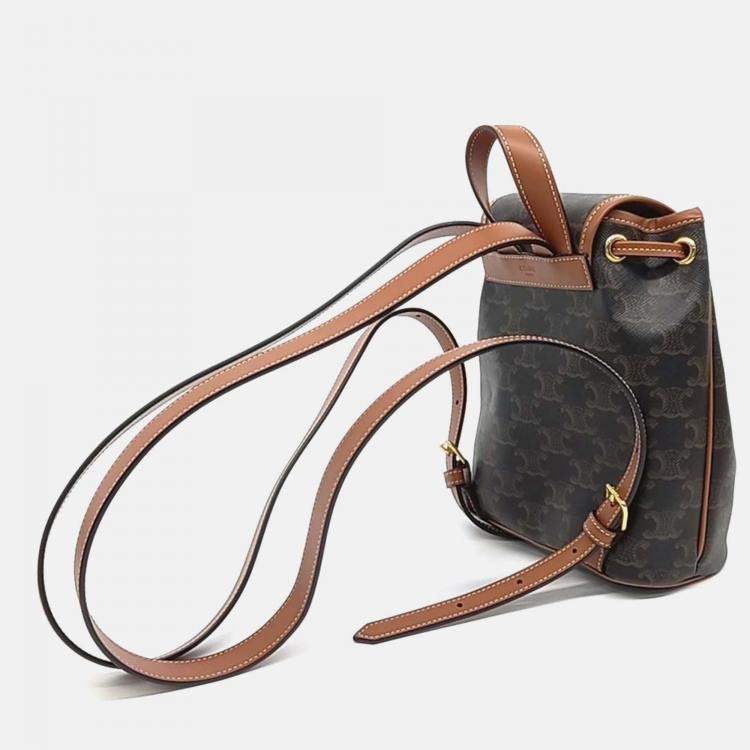 Pre Owned Celine Brown PVC Folco Mini Backpack